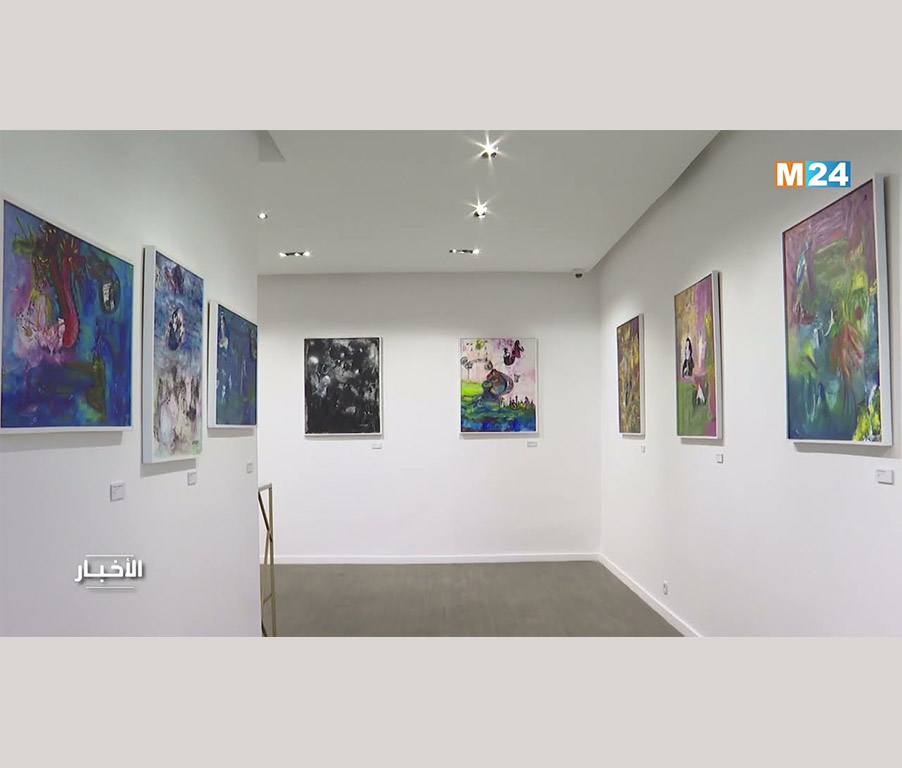 Revue de presse de l'exposition 'Poésie et peinture' de Loubaba Laalej - M24 TV 